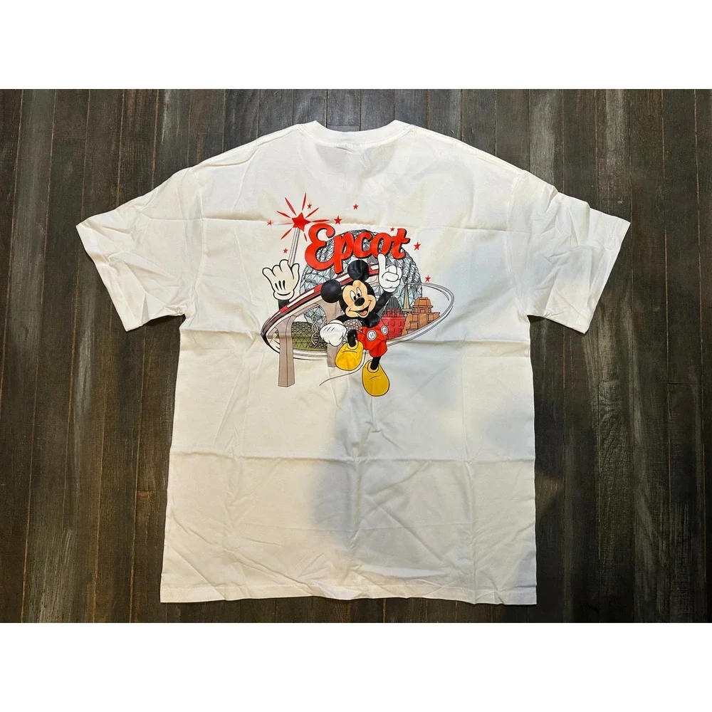 Disney Squad Epcot Mickey Mouse White Graphic T-Shirt Walt Disney‎ World Tee